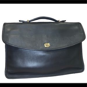 STUNNING COACH Vintage Black Leather Briefcase Bag